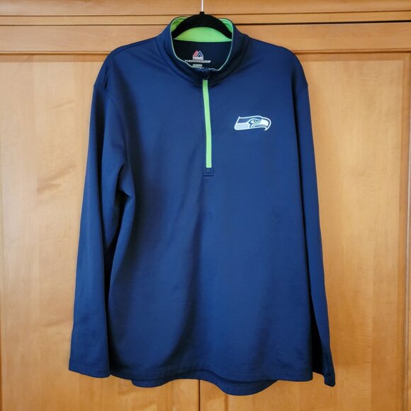 Majestic Thermabase Quarter Zip NFL Seattle Seahawks Football Pullover - XL - Picture 3 of 6